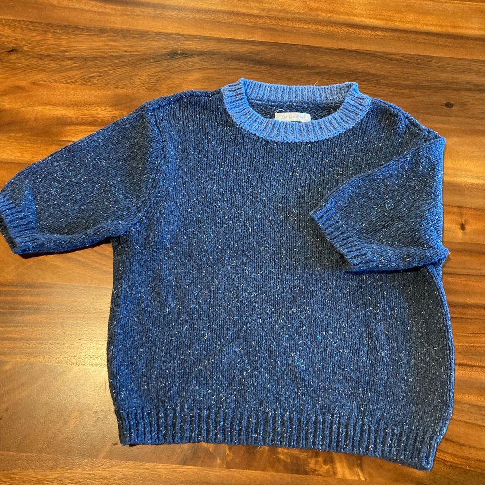 Outerknown Blue Crew Neck Sweater with Classic Knit Design